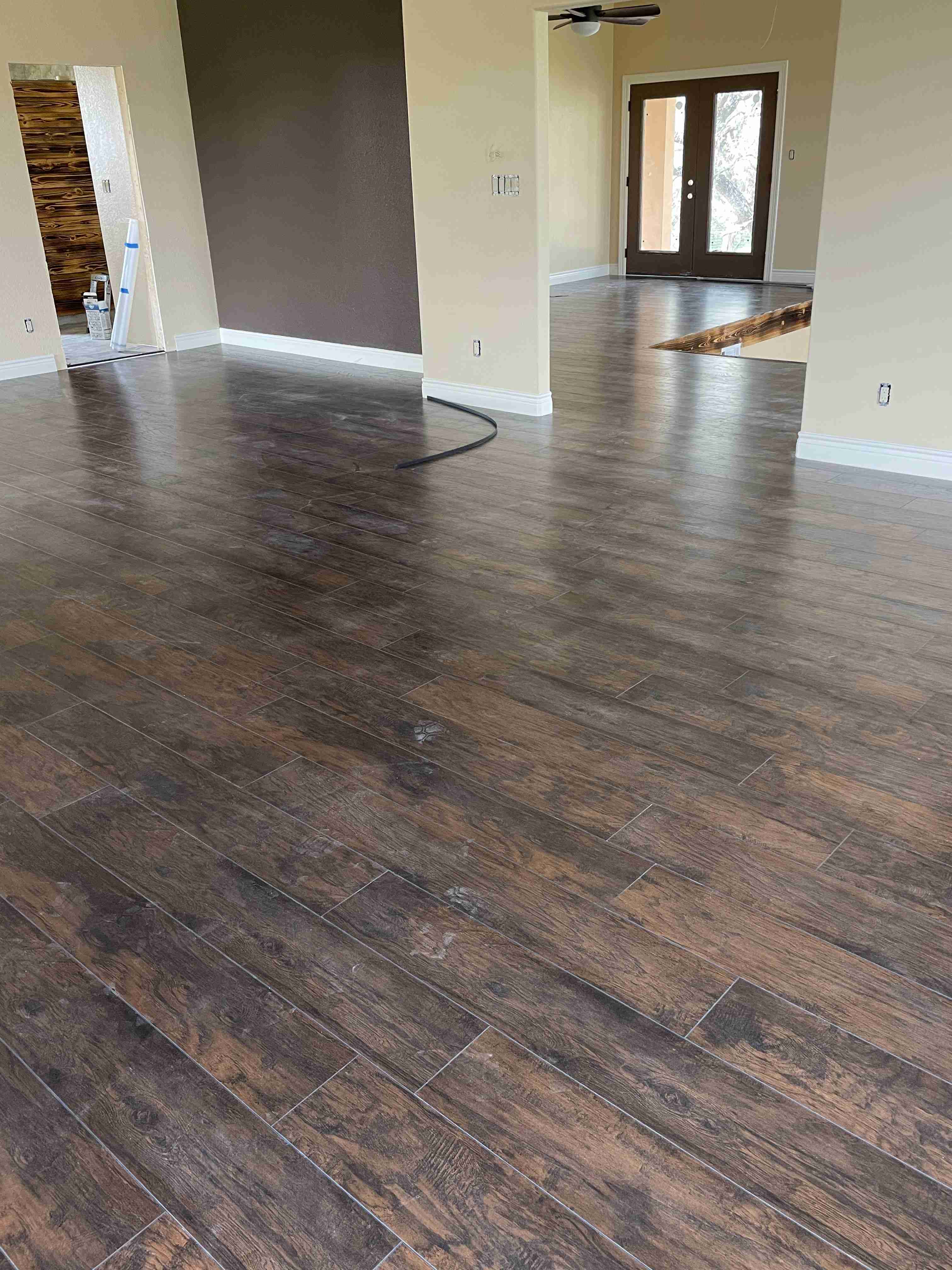 dark brown wood flooring
